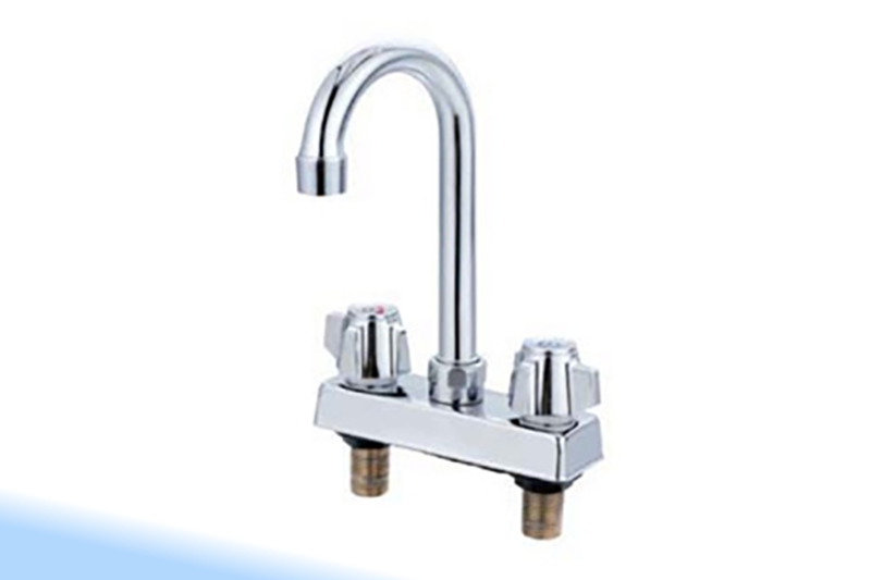 A 4-inch stainless steel faucet